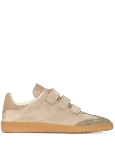 Isabel Marant Beth Mixed Leather Triple-grip Sneakers In Taupe