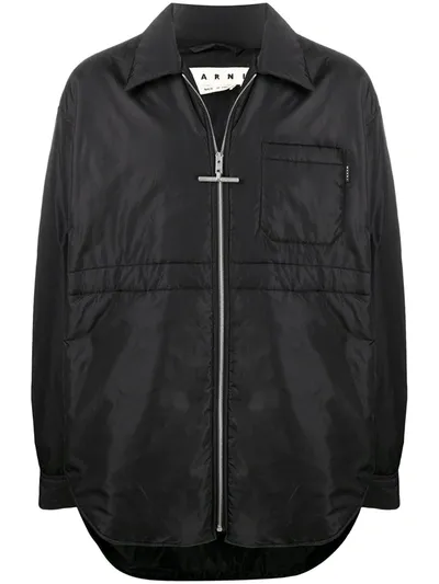 Marni Padded Rain Jacket In Black