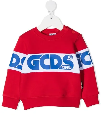 Gcds Babies' Logo Print Sweatshirt In Red