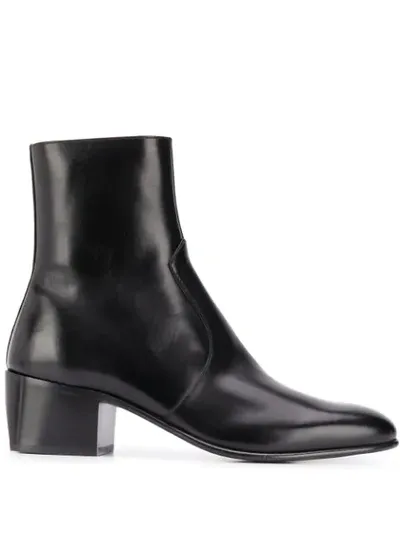 Saint Laurent James Ankle Boots In Black