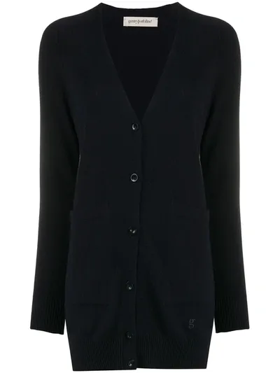 Gentry Portofino Long Cashmere Cardigan In Black