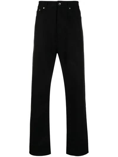 Rick Owens High-rise Dropped-crotch Jeans In Black