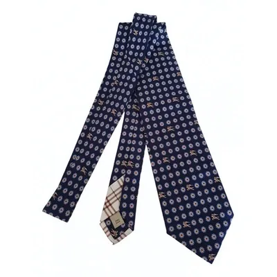 Pre-owned Burberry Silk Tie In Blue