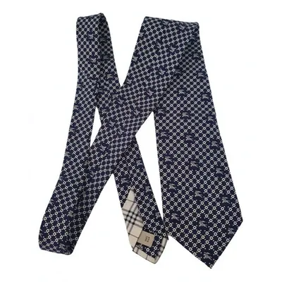 Pre-owned Burberry Silk Tie In Blue