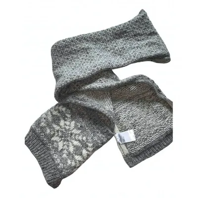 Pre-owned Thom Browne Wool Scarf & Pocket Square In Grey