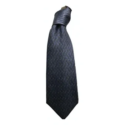 Pre-owned Lanvin Silk Tie In Blue