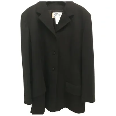 Pre-owned Genny Wool Blazer In Black