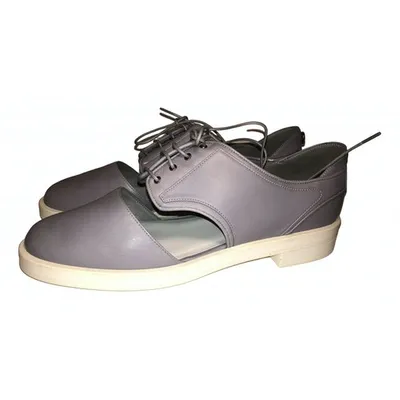 Pre-owned Giorgio Armani Leather Lace Ups In Grey