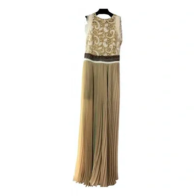 Pre-owned Msgm Maxi Dress In Beige