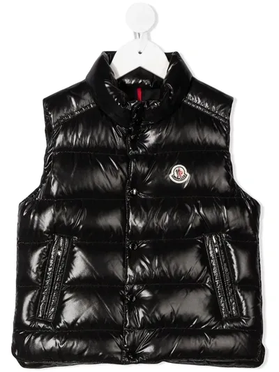 Moncler Kids' Sleeveless Puffer Gilet In Black