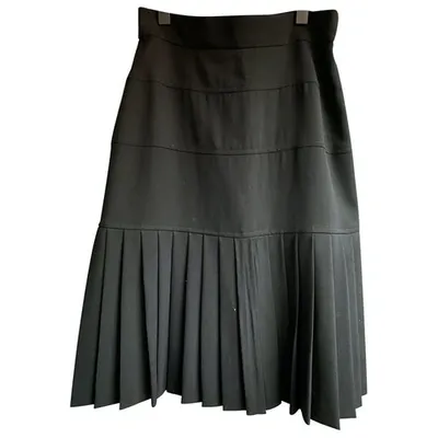 Pre-owned Karl Lagerfeld Wool Mid-length Skirt In Black