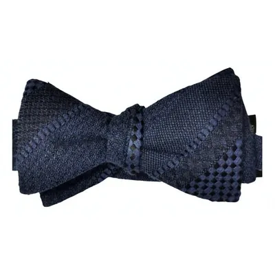 Pre-owned Balenciaga Silk Tie In Blue