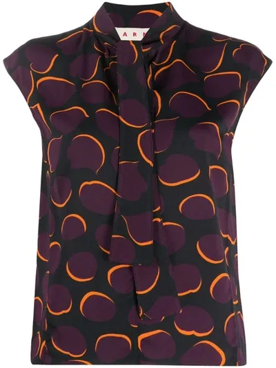 Marni Tie-neck Blouse In Purple