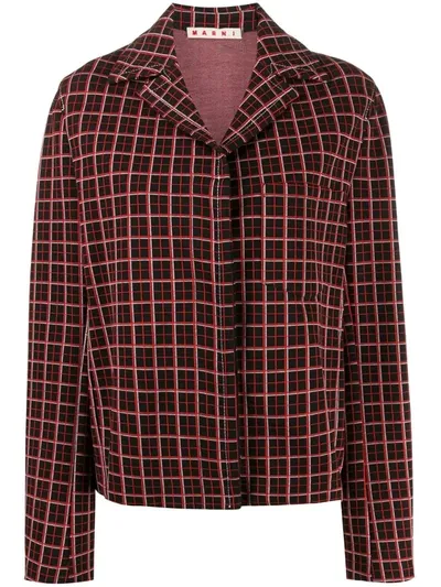 Marni Checked Shirt Jacket In Black