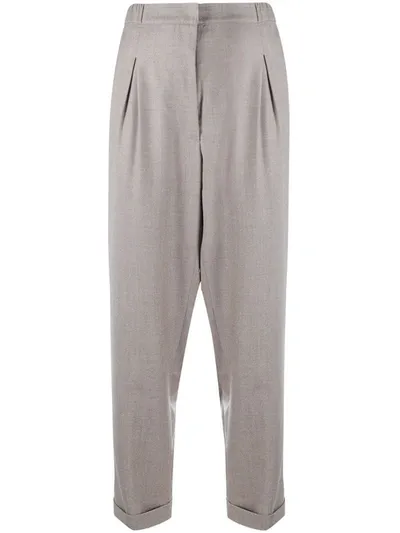 Gentry Portofino Tapered Wool Trousers In Grey