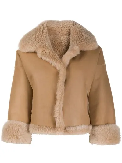 Manzoni 24 Lammjacke Shearling Jacket In Neutrals