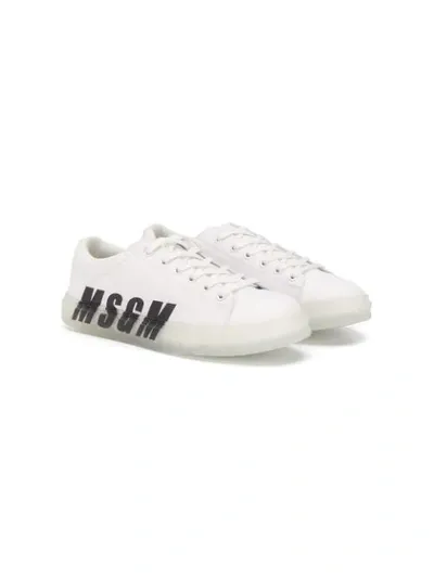 Msgm Teen Logo Sneakers In White