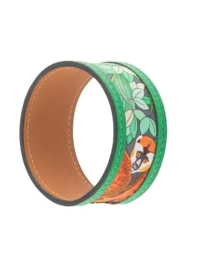 Pre-owned Hermes  Leaf Print Bangle In Green