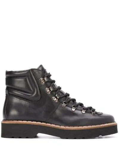 Tod's Lace-up 40mm Hiking Boots In Black