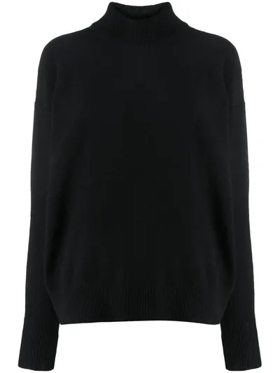 Erika Cavallini Roll Neck Knit Jumper In Black