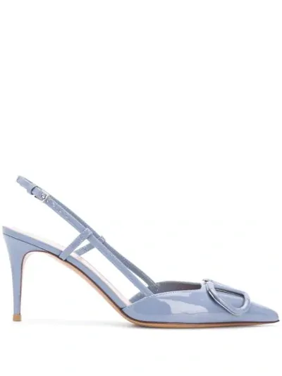 Valentino Garavani Vlogo Slingback Pump In Blue