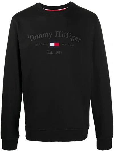 Tommy Hilfiger Embroidered Logo Sweatshirt In Black