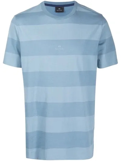 Ps By Paul Smith Striped Crew Neck T-shirt In Blue