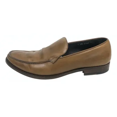 Pre-owned Prada Leather Flats In Brown