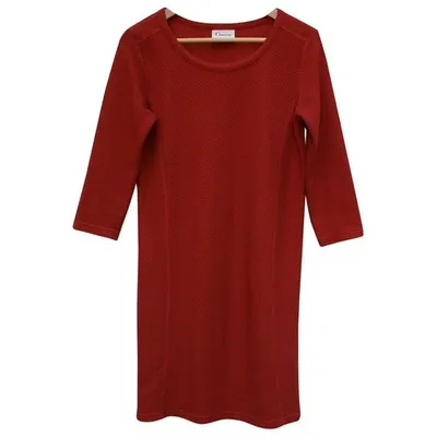 Pre-owned Ganni Mid-length Dress In Red