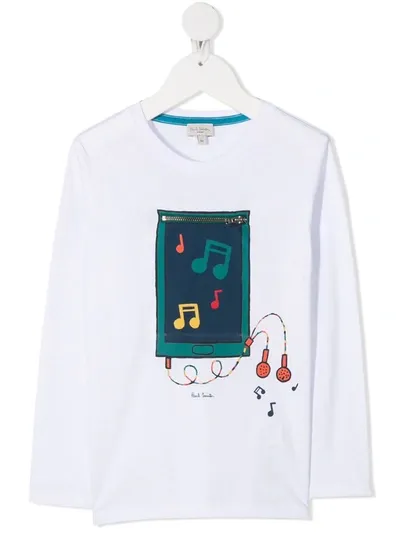 Paul Smith Junior Kids' Dj Zebra Long-sleeved Top In White