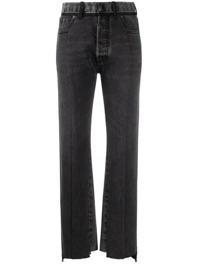 Maison Margiela Straight Leg Step Hem Jeans In Black