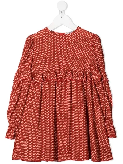 Philosophy Di Lorenzo Serafini Kids' Patterned Mini Dress In Red