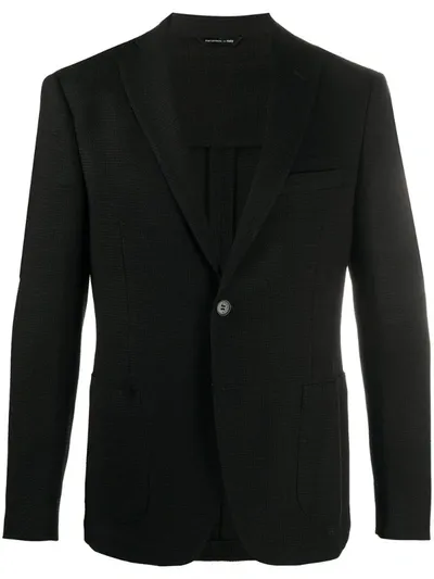 Tonello Textured Single-breasted Blazer In Black