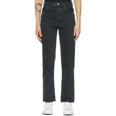 Agolde + Net Sustain '90s Pinch Waist High-rise Straight-leg Organic Jeans In Black Tea