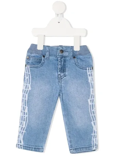 Stella Mccartney Babies' Music Note-print Jeans In Blue