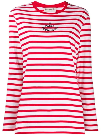 Etre Cecile Striped Long-sleeve Top In Red