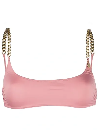 Stella Mccartney Chain-link Trim Bikini Top In Pink