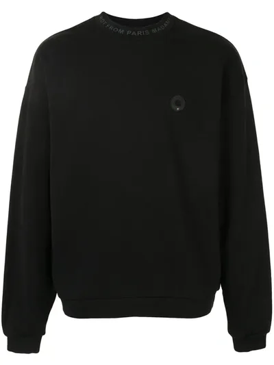 Drôle De Monsieur Printed Collar Sweatshirt - Black