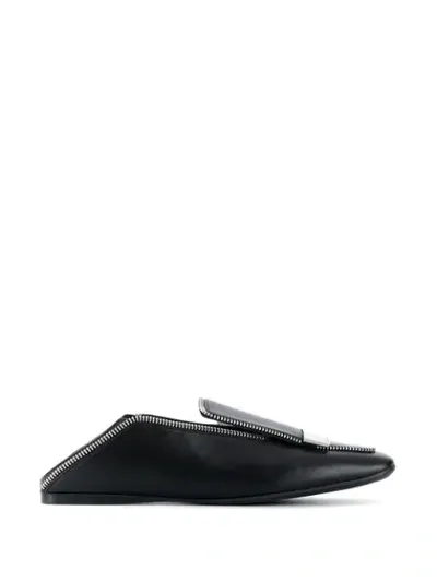 Sergio Rossi Zip-detail Loafers In Black