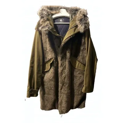 Pre-owned Paul Smith Faux Fur Parka In Khaki