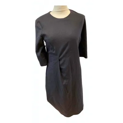 Pre-owned Jil Sander Wool Mid-length Dress In Navy