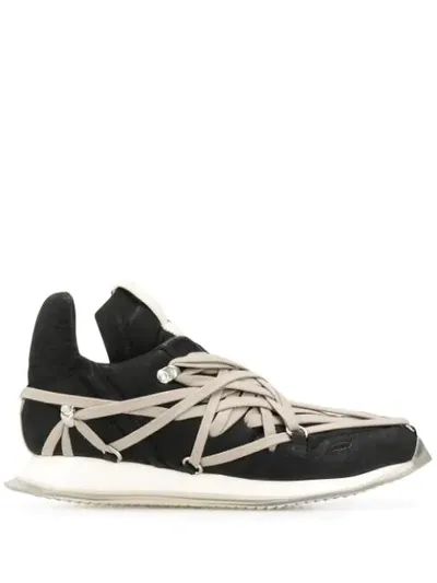 Rick Owens Lace Constructed Sneakers In Black