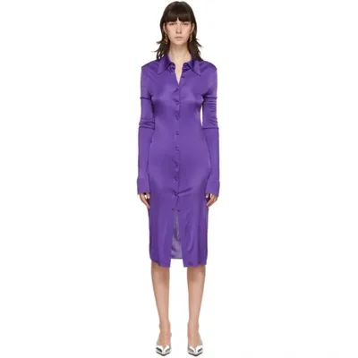 Kwaidan Editions Button-down Fitted Dress In Violet