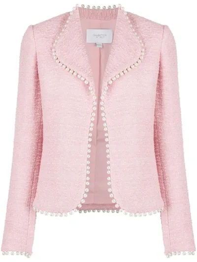 Giambattista Valli Pearl Embellished Trim Jacket In Pink