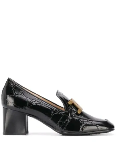 Tod's Square-toe Block-heel Pumps In Black