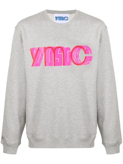 Ymc You Must Create Long Sleeve Logo Print Jumper In Grey