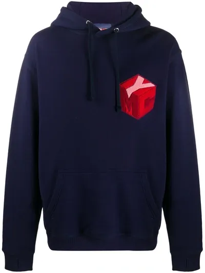 Ymc You Must Create Long Sleeve Logo Print Hoodie In Blue