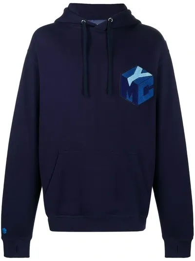 Ymc You Must Create Long Sleeve Embroidered Logo Hoodie In Blue