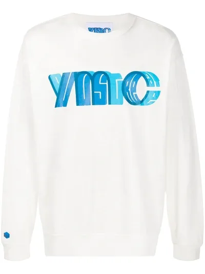 Ymc You Must Create Long Sleeve Logo Print Jumper In White