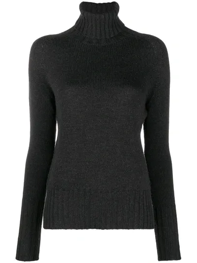 Drumohr Knitted Roll Neck Top In Grey